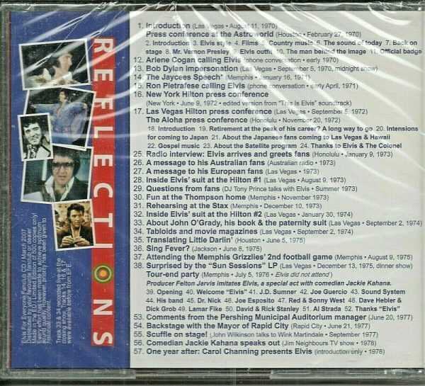 ELVIS PRESLEY - REFLECTIONS OF THE 70'S CD - Image 3