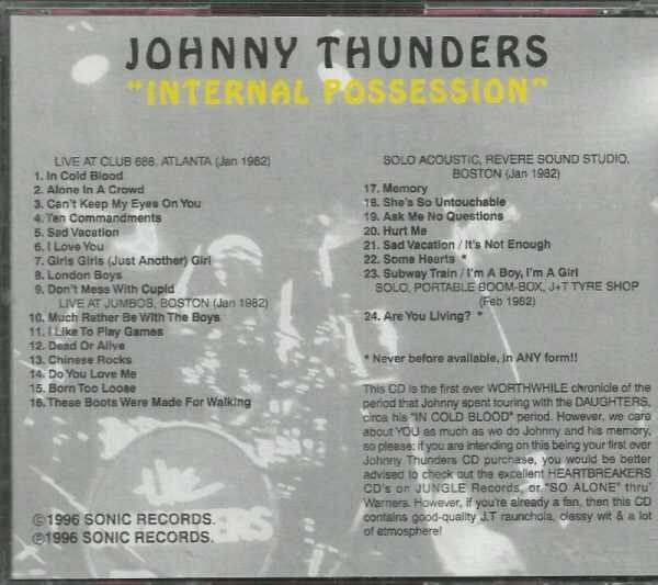 JOHNNY THUNDERS - INTERNAL POSSESSION - Image 2
