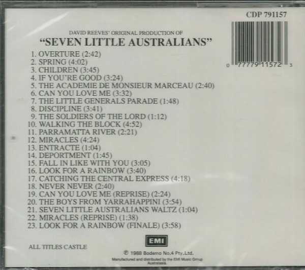 SEVEN LITTLE AUSTRALIANS - THE MUSICAL - ORIGINAL AUSTRALIAN CAST CD - Image 3