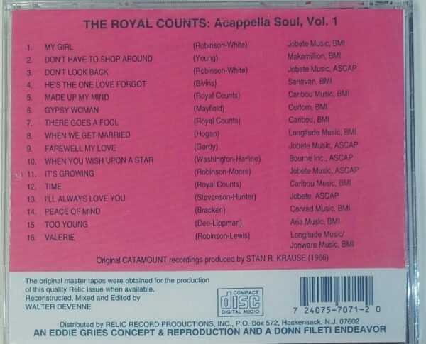 THE ROYAL COUNTS - ACAPPELLA SOUL - VOL 1 CD - Image 3