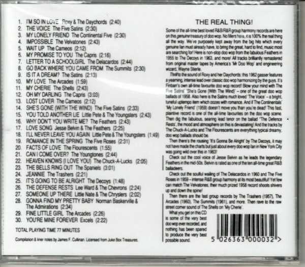 THE FINBARR GOLDEN TREASURY OF DOO WOP - VOL. 1 – CD - Image 3