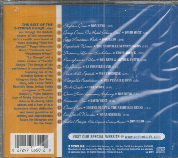 5 STRING BANJO CD  - BEST OF   Brand New    15 Tracks on CMH Label - Image 3
