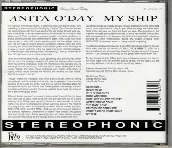 Anita O'Day - My Ship - CD - Image 3