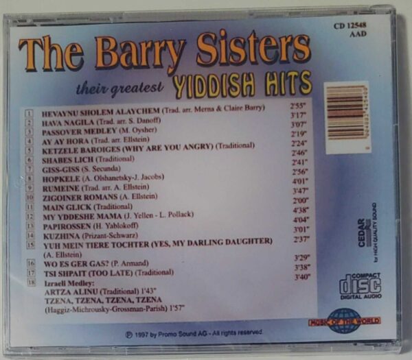 BARRY SISTERS  -  THEIR GREAT YIDDISH HITS   CD     BRAND NEW - Image 3
