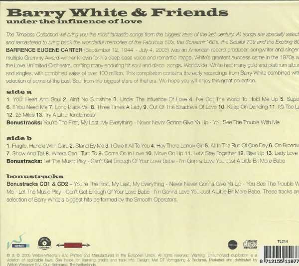 BARRY WHITE AND FRIENDS CD - Under the Influence of Love   Brand New - Image 3