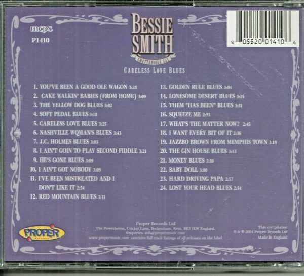 BESSIE SMITH - CD - Chattanooga Gal - Careless Love Blues - LIKE NEW - Image 3