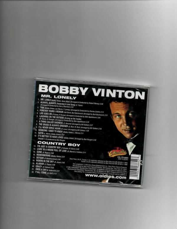 BOBBY VINTON - MR LONELY/COUNTRY BOY-BRAND NEW CD - Image 3