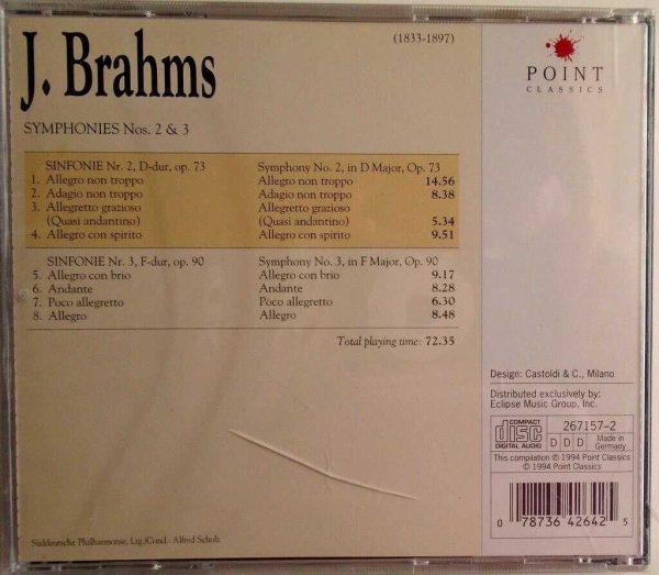 BRAHMS - CD - Symphonies Nos. 2 & 3 - Point Classics - BRAND NEW - Image 3