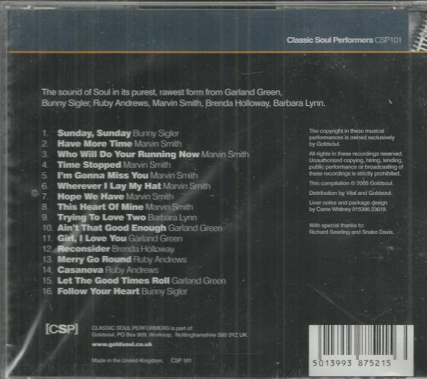 CLASSIC SOUL PEFORMERS - CD - The Sound Of Soul In Its Purest Rawest - BRAND NEW - Image 3