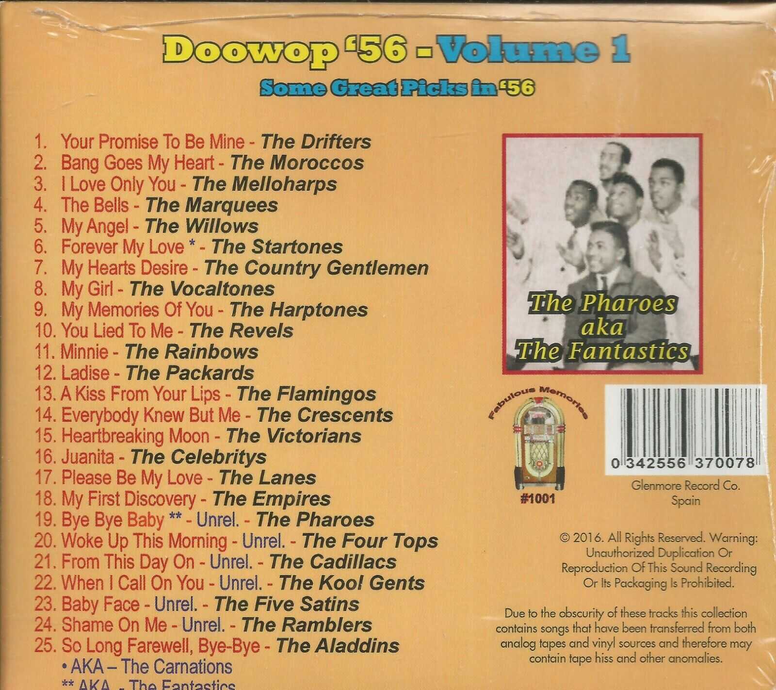 DOO WOP CD - 1956 - VOL 1 BRAND NEW MLPS PACKAGING - Image 3