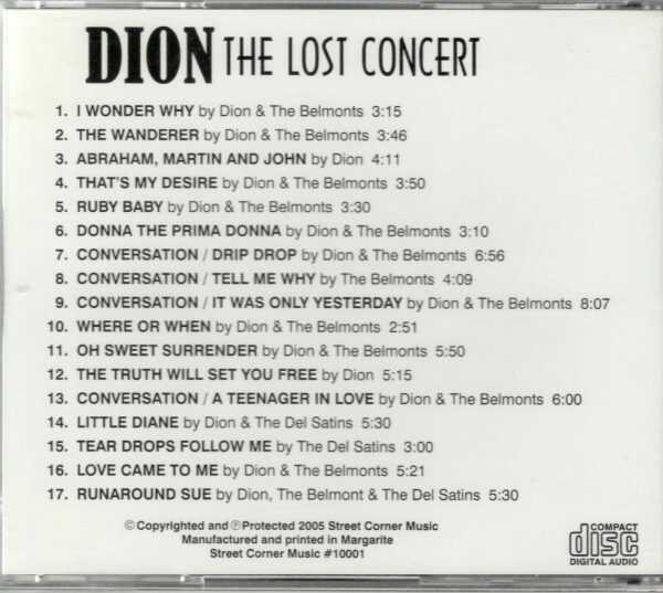 Dion - The Lost Concert - CD - Brand New - Image 3