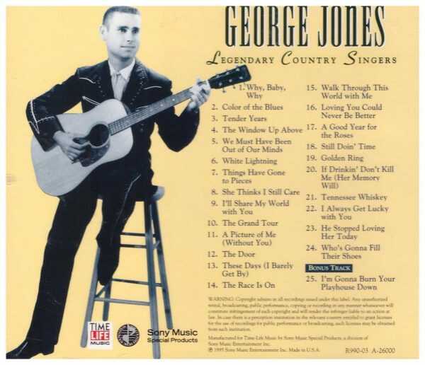 GEORGE JONES - Legendary Country Singers - LIKE NEW  - CD - Image 3