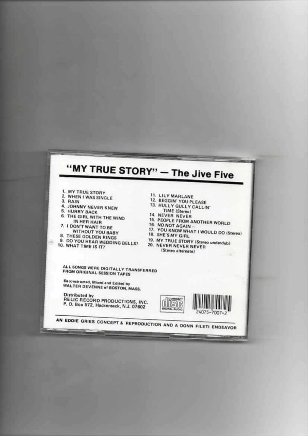JIVE FIVE - MY TRUE STORY FEAT. EUGENE PITT-CD - Image 3