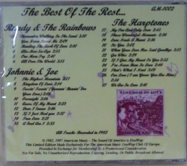 JOHNNIE & JOE, RANDY & RAINBOWS, HARPTONES - BEST OF THE REST - CD  - BRAND NEW - Image 3