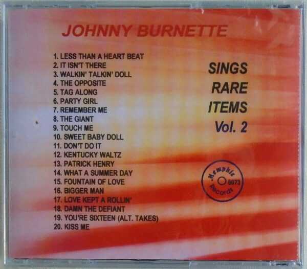JOHNNY BURNETTE - CD - Sings Rare Items - Vol.. 2- BRAND NEW - Image 3