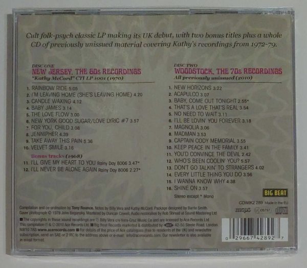 KATHY MCCORD - NEW JERSEY TO WOODSTOCK   CD     BRAND NEW - Image 3