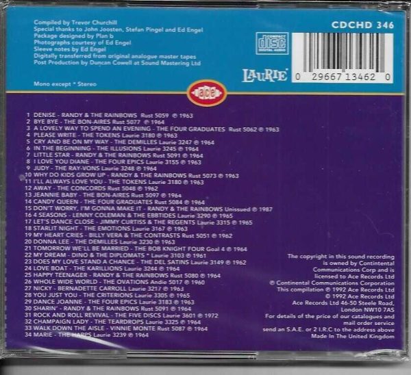 LAURIE VOCAL GROUPS CD THE 60'S SOUND - BRAND NEW - Image 3