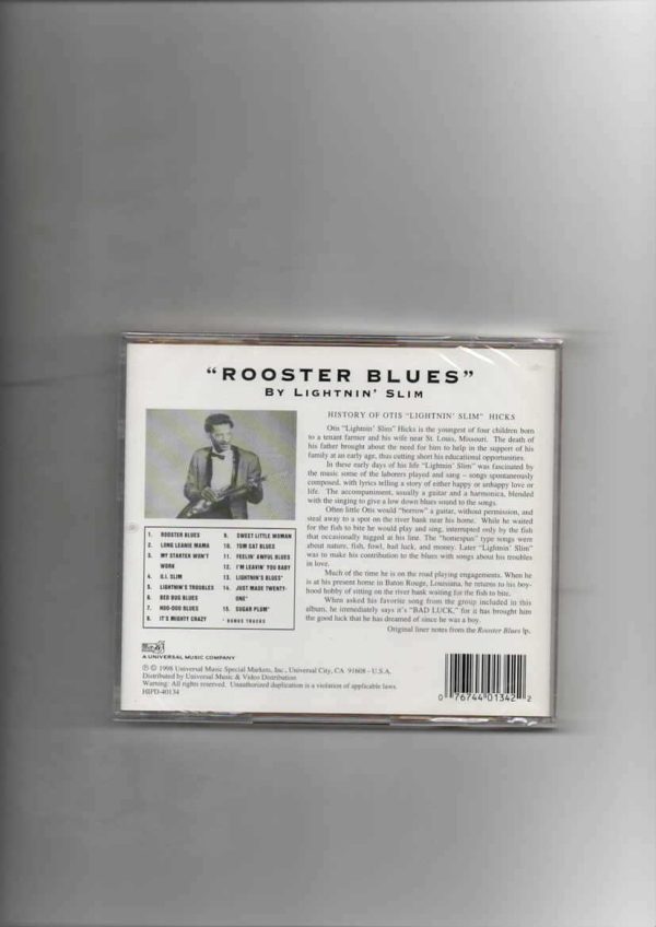 LIGHTNIN SLIM - ROOSTER BLUES-BRAND NEW CD - Image 3