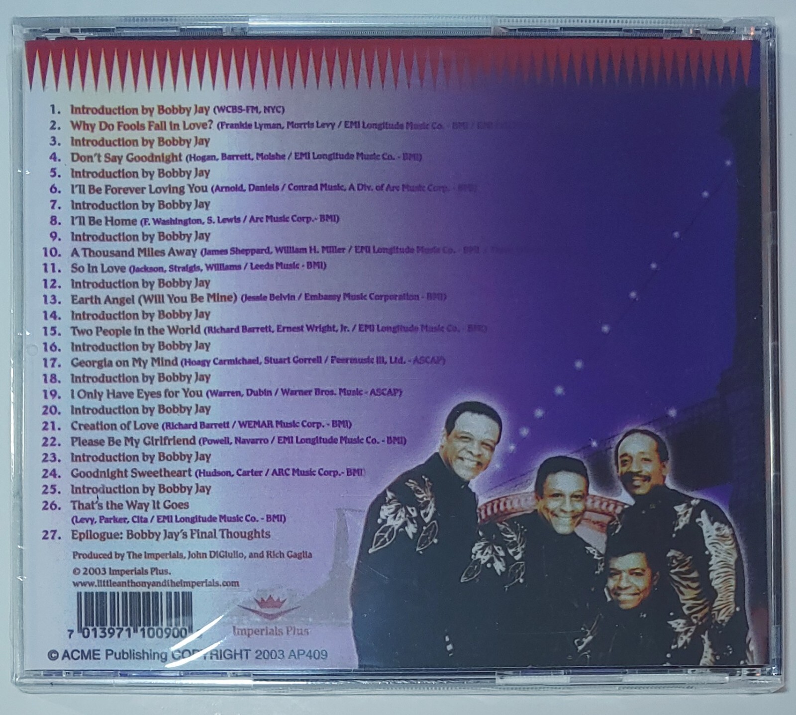 LITTLE ANTHONY & THE IMPERIALS - PURE ACAPPELLA CD BRAND NEW - Image 3