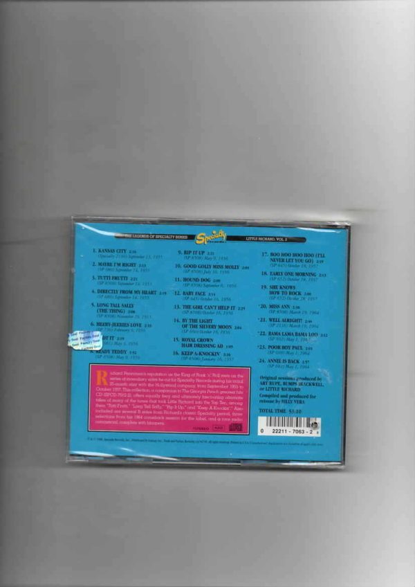 LITTLE RICHARD - VOL 2 SHAG ON DOWN BY THE UNION HALL-BRAND NEW CD - Image 3
