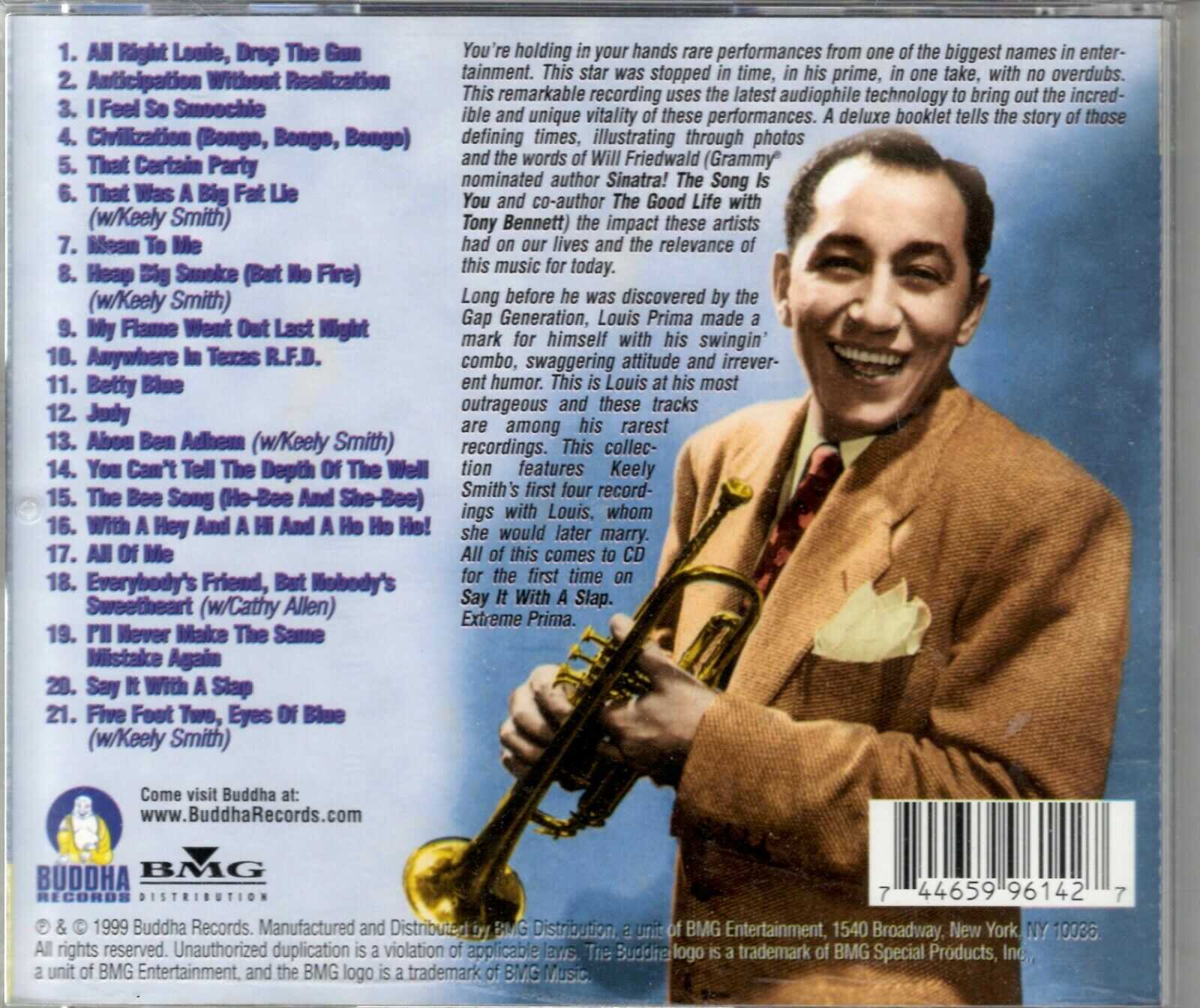 Louis Prima & His Orchestra - Say It with a Slap - CD - Image 3