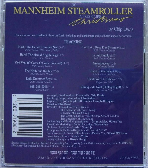 MANNHEIM STEAMROLLER - CD - A Fresh Aire Christmas - LIKE NEW - Image 3