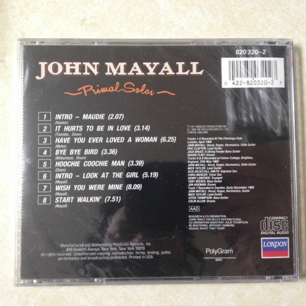 MAYALL, JOHN - PRIMAL SOLOS BRAND NEW CD - Image 3