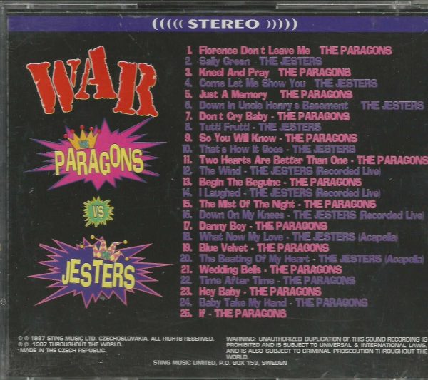 PARAGONS VS JESTERS - WAR - CLASSIC 1959'S 'BATTLE OF THE GROUPS" CD - BRAND NEW - Image 3