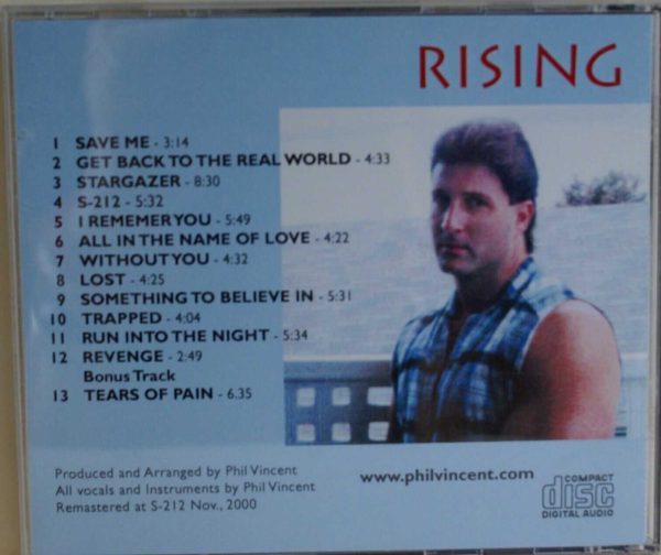 PHIL VINCENT - RISING - CD - LIKE NEW - Image 3