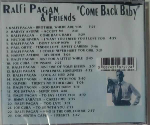 RALFI PAGAN & FRIENDS - COME BACK BABY   CD     BRAND NEW - Image 3