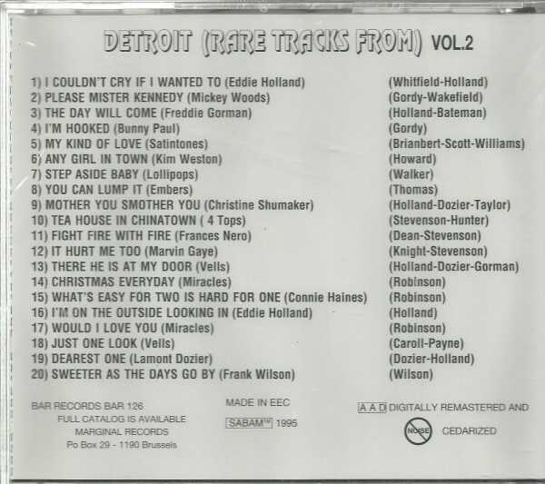 RARE TRACKS FROM DETROIT - CD - Vol. 2 - BRAND NEW - Image 3