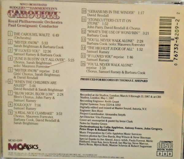 RODGERS & HAMMERSTEIN - CD - Carousel - Newly Orchestrated - BRAND NEW - Image 3
