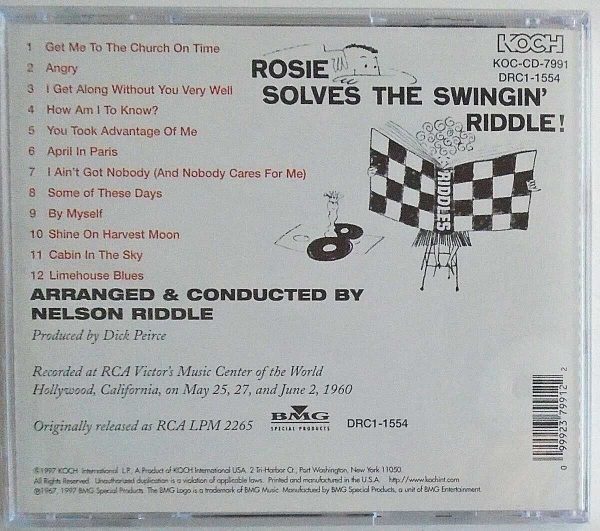 ROSEMARY CLOONEY - CD - Rosie Solves The Swingin' Riddle - BRAND NEW - Image 3