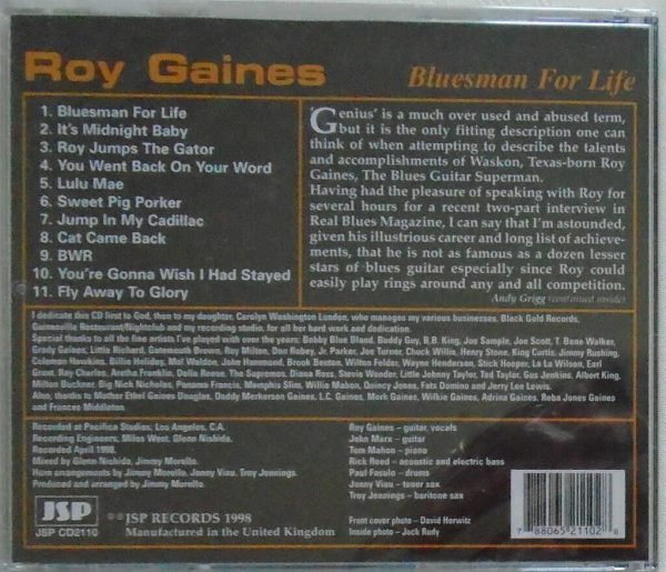 ROY GAINES - CD - Bluesman For Life - BRAND NEW - Image 3