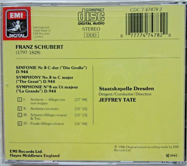 SHUBERT - CD - Symphony No. 8 (No. 9) - (Symphony In C-Major) - BRAND NEW - Image 3
