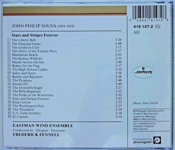 STARS And STRIPES FOREVER - CD - Sousa - Eastman Wind Ensemble - LIKE NEW - Image 3