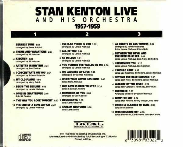 Stan Kenton And His Orchestra - Live 1957-1959 - 3 CD's - Brand New - Image 3