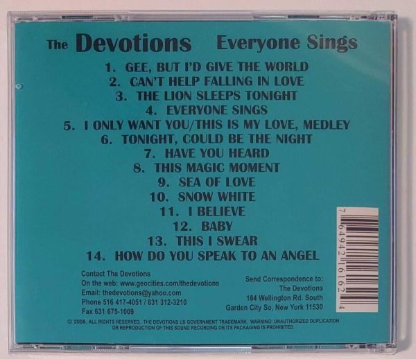 THE DEVOTIONS - EVERYONE SINGS  CD  BRAND NEW - Image 3