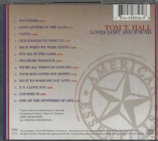 TOM T HALL CD - LOVES LOST AND FOUND   Brand New   Polygram Label - Image 3