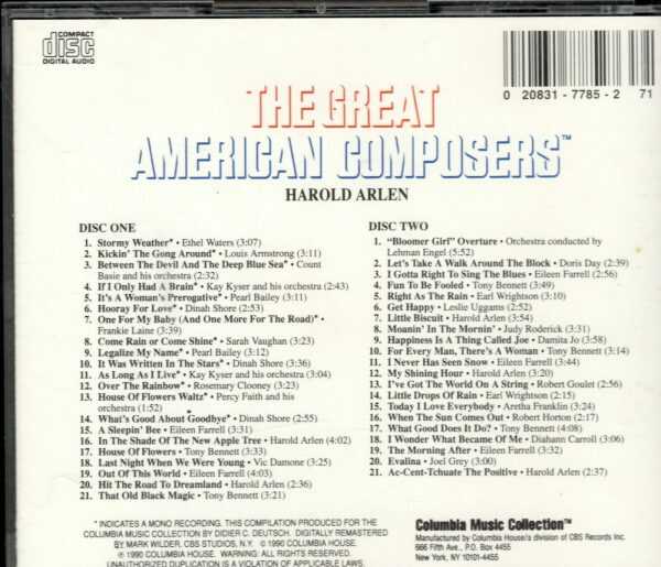 The Great American Composers - Harold Arlen - 2CD's -Brand New - Image 3