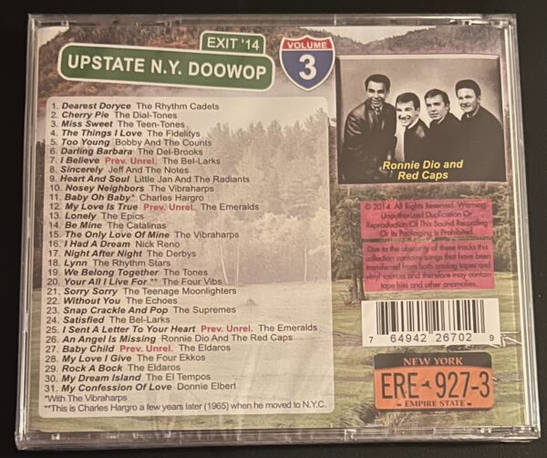 UPSTATE NEW YORK DOO WOP- VOL 3 - CD BRAND NEW - Image 3