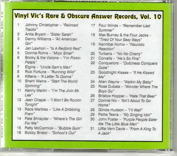 Vinyl Vic's Rare and Obscure Answer Records - Vol 10 - CD - Brand New! - Image 3