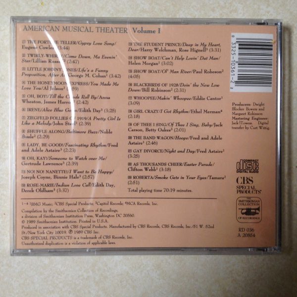 AMERICAN MUSICAL THEATER - SHOWS, SONGS, & STARS 1 - BRAND NEW CD - Image 3