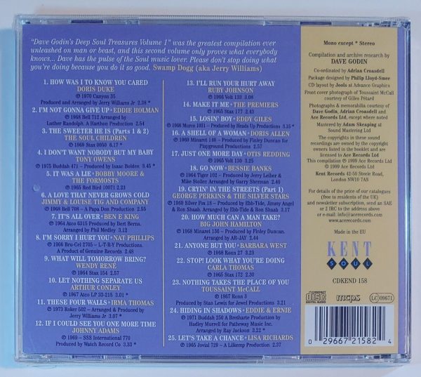 DAVES GODINS DEEP SOUL TREASURES - VOL 2   CD BRAND NEW - Image 3