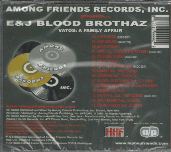 E&J BLOOD BROTHAZ - CD -  Vatos: A Family of Affair - BRAND NEW - Image 3