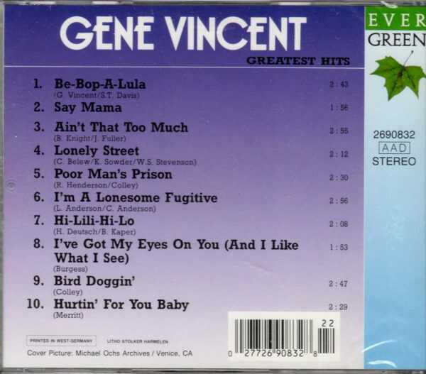 Gene Vincent - Greatest Hits - CD - Brand New - Image 3