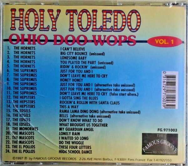 HOLY TOLEDO - CD - Ohio Doo-Wops - Vol. 1 - BRAND NEW - Image 3
