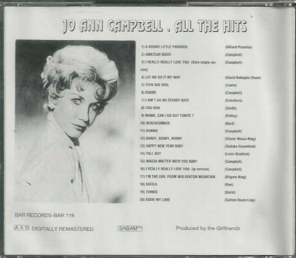 JO ANN CAMPBELL - ALL THE HITS - CD - BRAND NEW - Image 3
