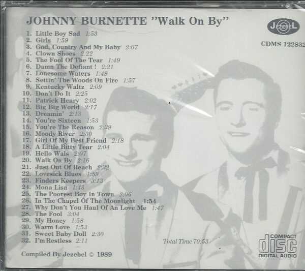 JOHNNY BURNETTE - CD - Walk On By - BRAND NEW - Image 3
