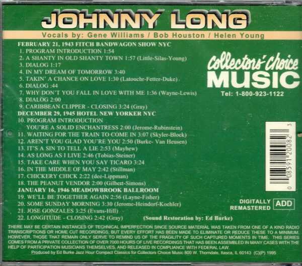 Johnny Long & His Orchestra - Forgotten Big Bands - CD - Brand New - Image 3